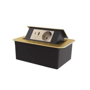 LIVOLO меблева розетка одинарна золотий висувна вбудована у стільницю (VL-SHS012-TC.CP-BP-A)