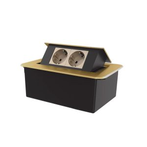 LIVOLO меблева розетка подвійна золотий висувна вбудована у стільницю (VL-SHS012-TC-AP-A)