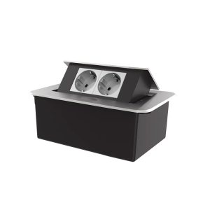 LIVOLO меблева розетка подвійна срібний висувна вбудована у стільницю (VL-SHS012-TC-IP-S)