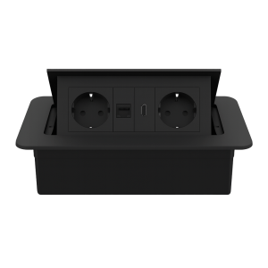 LIVOLO меблева розетка потрійна чорний висувна вбудована у стільницю (VL-SHS013-TC.CP.HD-BP-B)