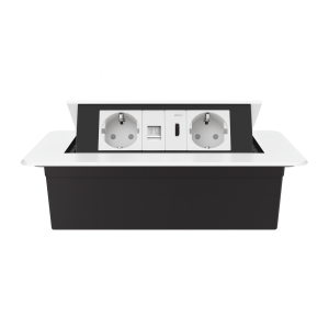 LIVOLO меблева розетка потрійна білий висувна вбудована у стільницю (VL-SHS013-TC.CP.HD-BP-W)